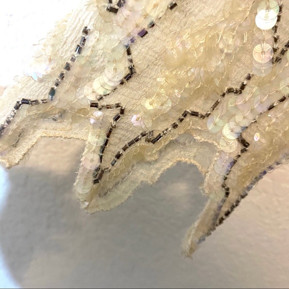 VTG 80s Silk Beaded Dress - Picture 5 of 10